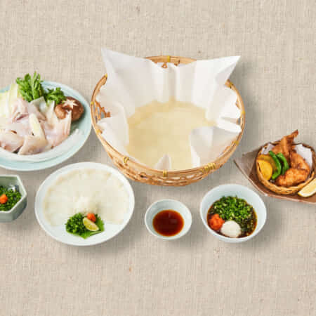 湯引き、てっさ、唐揚げ、てっちり：4品セット｜守口でふぐ・鰻のデリバリーなら玄品
